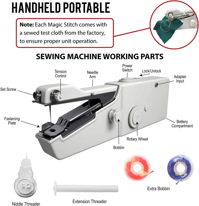 Sewing Machine, Handheld Cordless Portable Sewing Machine, Mini Sewing Machine Suitable for Beginners and Professionals to Use at Home, Dormitory or while raveling By Way Traders