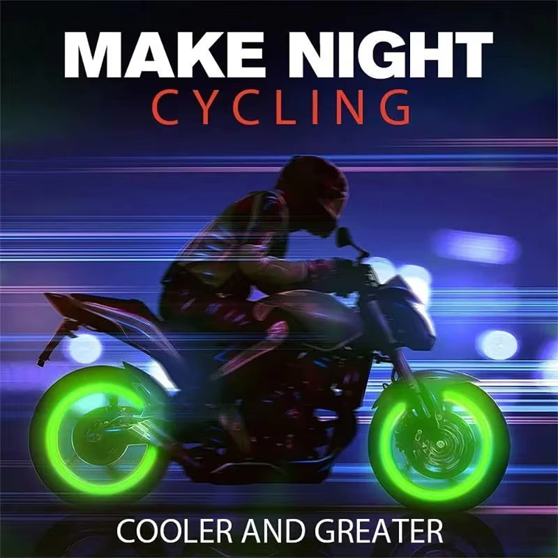 4pcs Luminous Valve Caps Fluorescent Night Glowing Cars,Motorcycle,Bicycle,Bike Wheel Tyre Hub Luminous Valve Stem Caps Decors