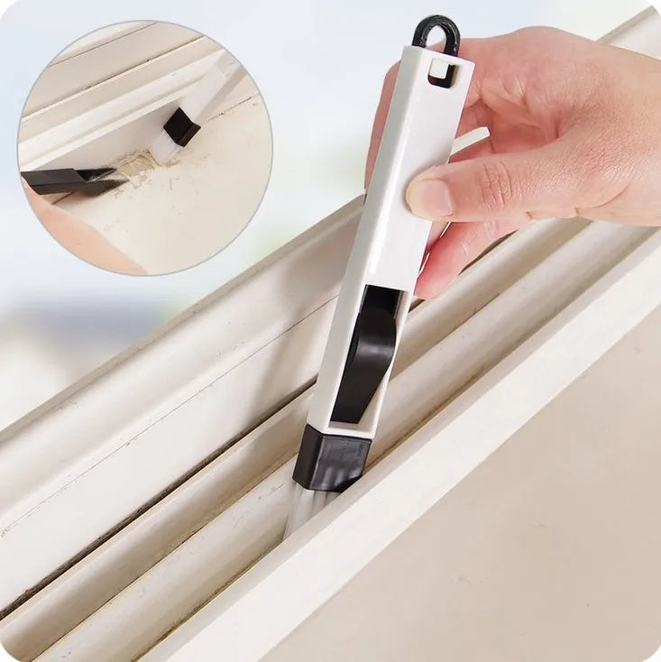 2 in 1 mini Cleaning Accessories For Home Multipurpose Mini Cleaning Brush For Windows , Keyboard , Corner , Basin Etc - 2 In 1 Window Brush - 1 Pc