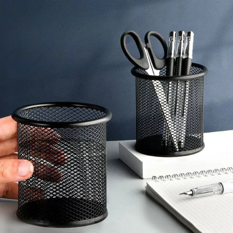 Metal Mesh Pen Holder, Desk Organizer, Pen Pencil Holder, Multifunctional Pen Holder, Office Accessories, Office Metal Desk Accessories, Pen Holder Stand, Metal Mesh Office Desk Organizer, Pen Holder, Office School Home Table Accessories