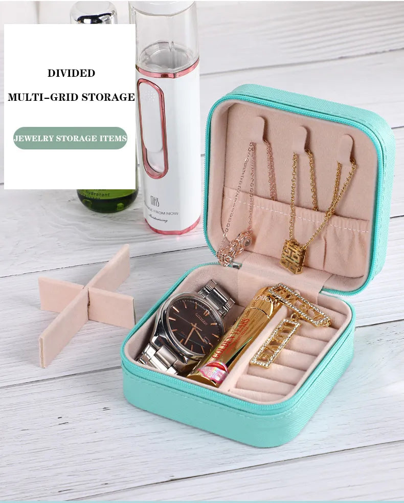 Portable & Compact Accessory Latest Mini Jewelry Storage Organizer Box ,for Travelling Leather Box
