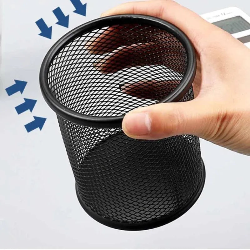 Metal Mesh Pen Holder, Desk Organizer, Pen Pencil Holder, Multifunctional Pen Holder, Office Accessories, Office Metal Desk Accessories, Pen Holder Stand, Metal Mesh Office Desk Organizer, Pen Holder, Office School Home Table Accessories
