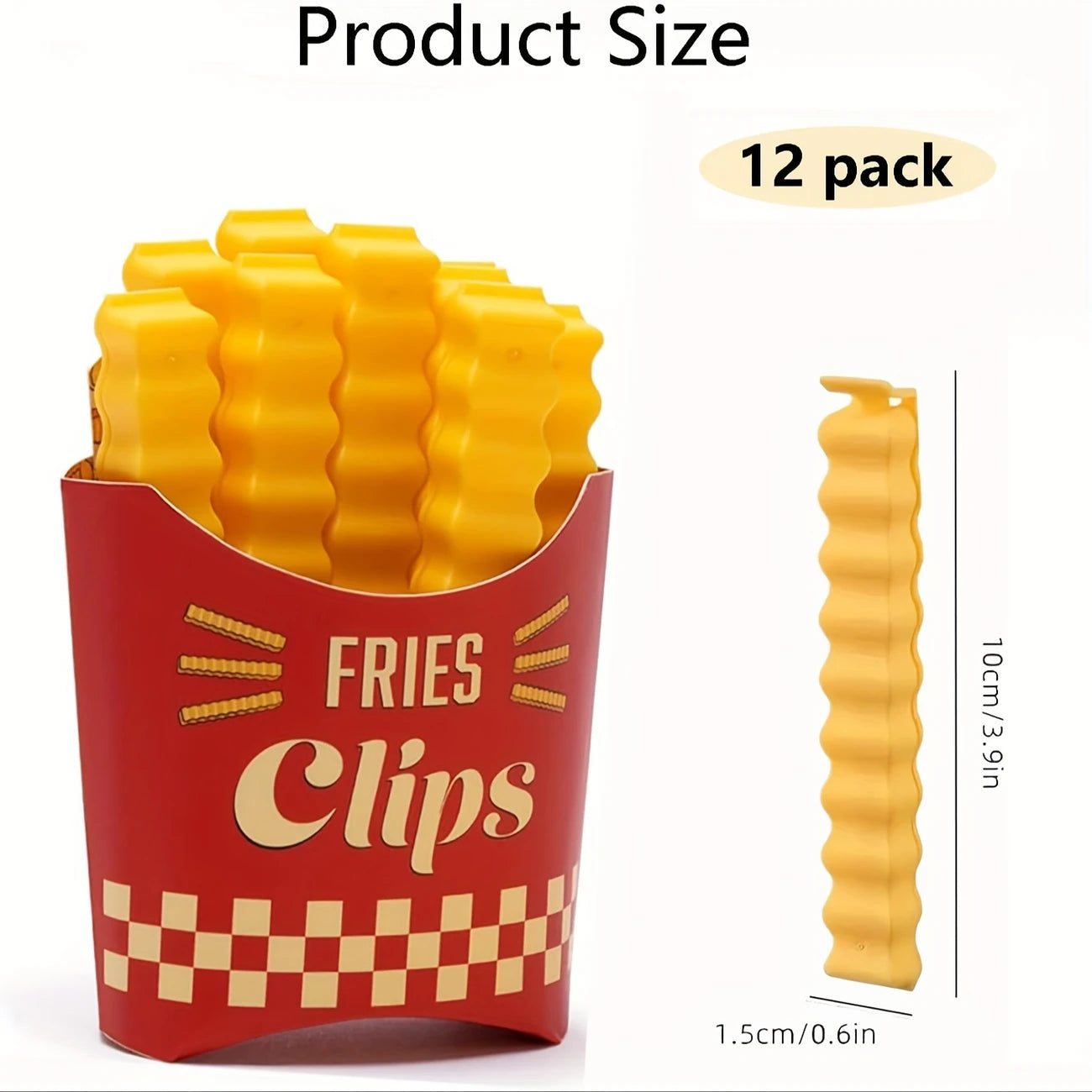 12pcs set French Fries Bag clips with Holder Fridge Magnet Bag Clips