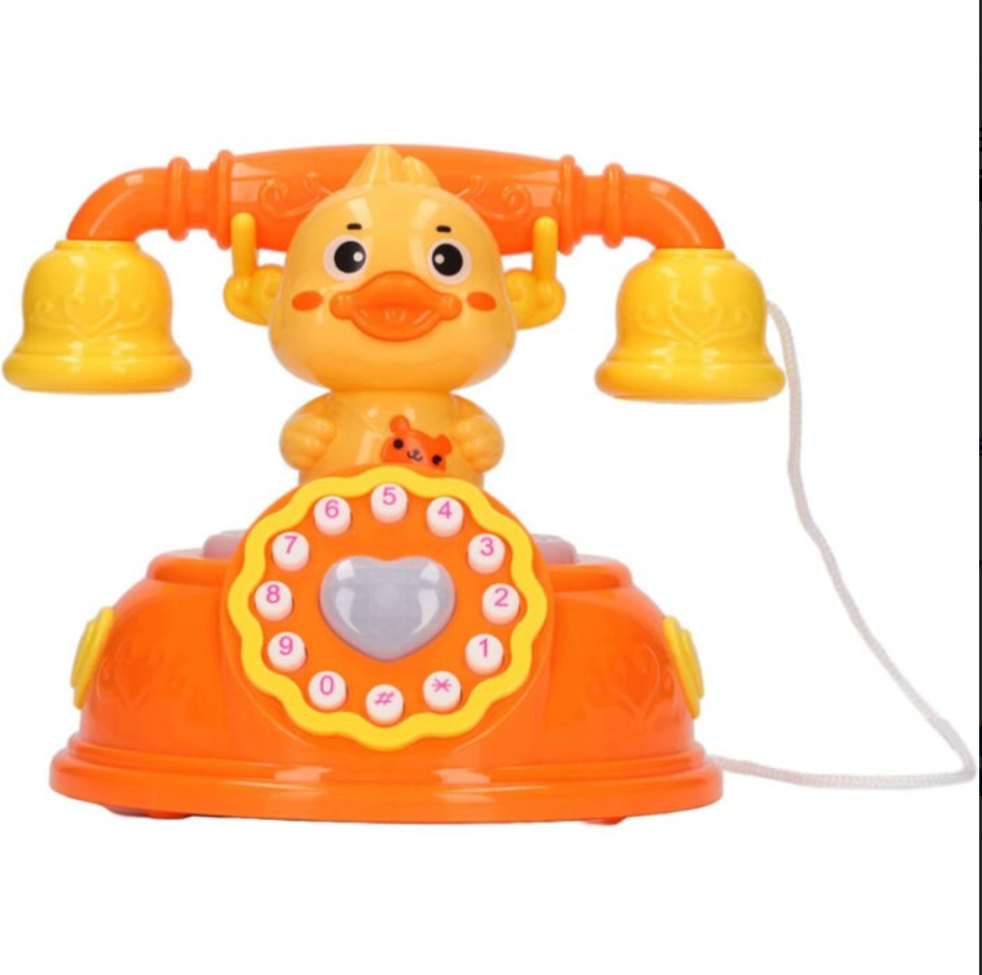 Corded Landline Duck Shape Telephone Toy With Lights & Music For Kids