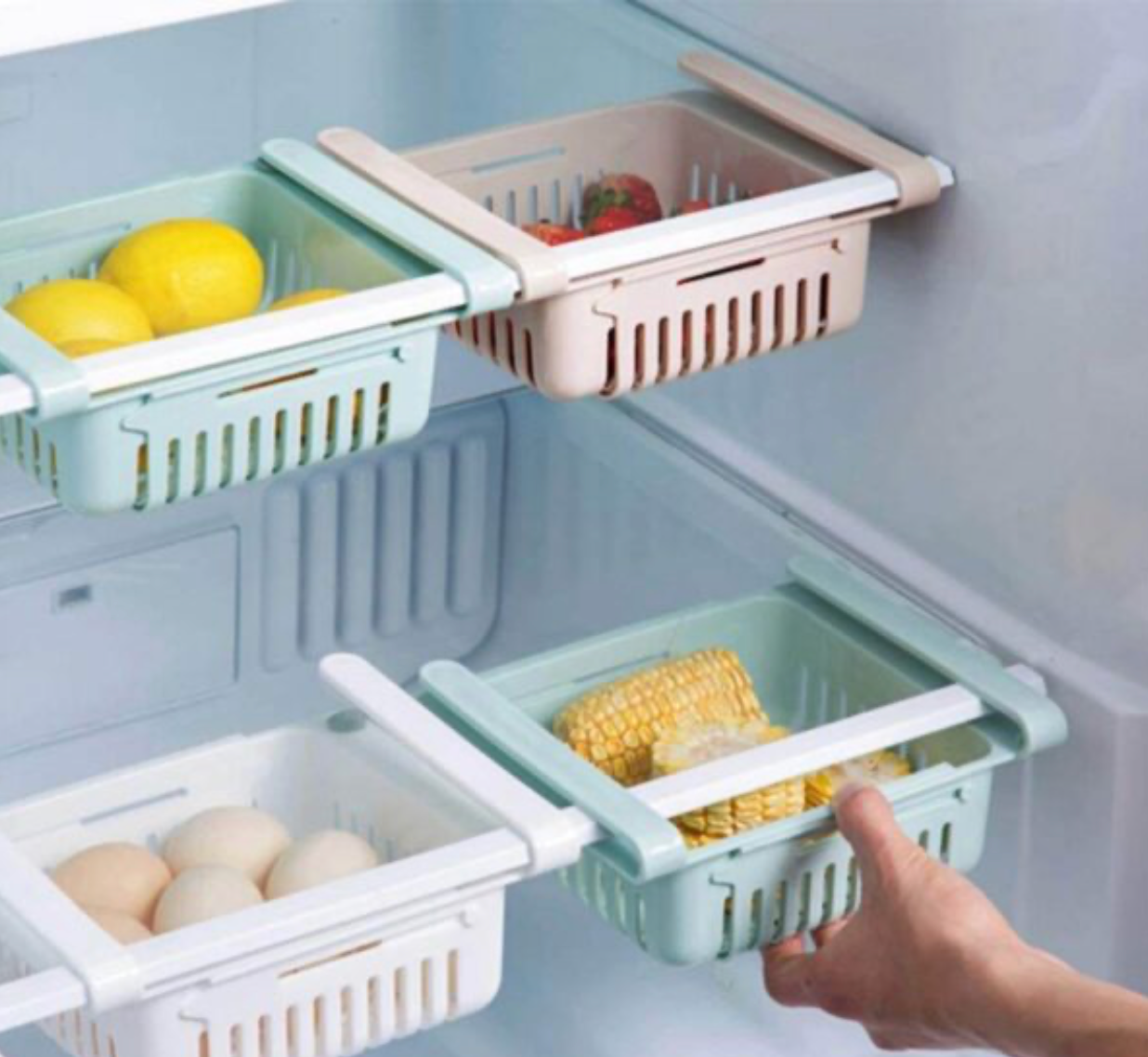 Adjustable Fridge Storage Basket – Stretchable & Space-Saving