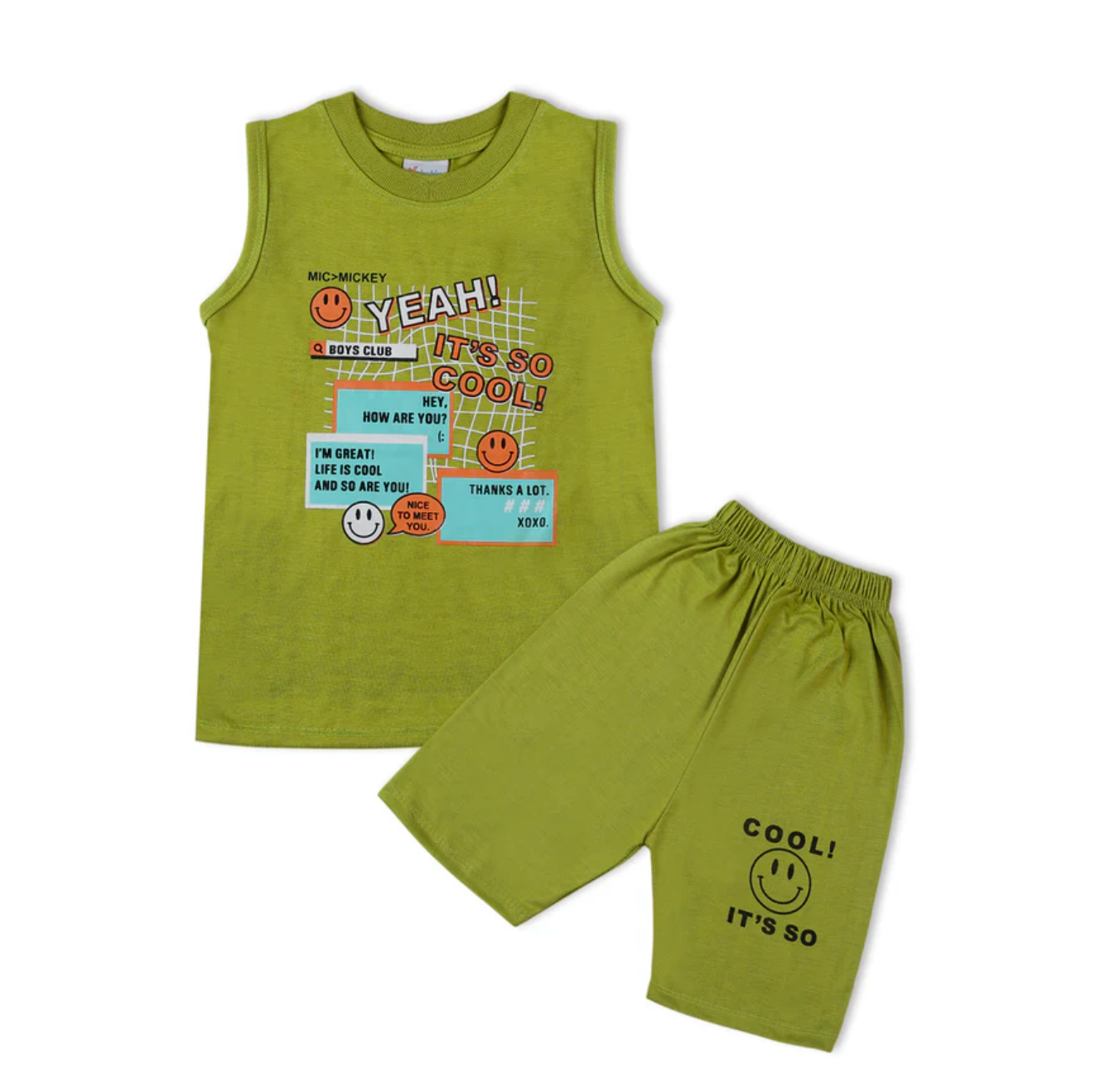 Bundle offer 2 Pcs Boys Sando Suit - Royal Blue & Green color