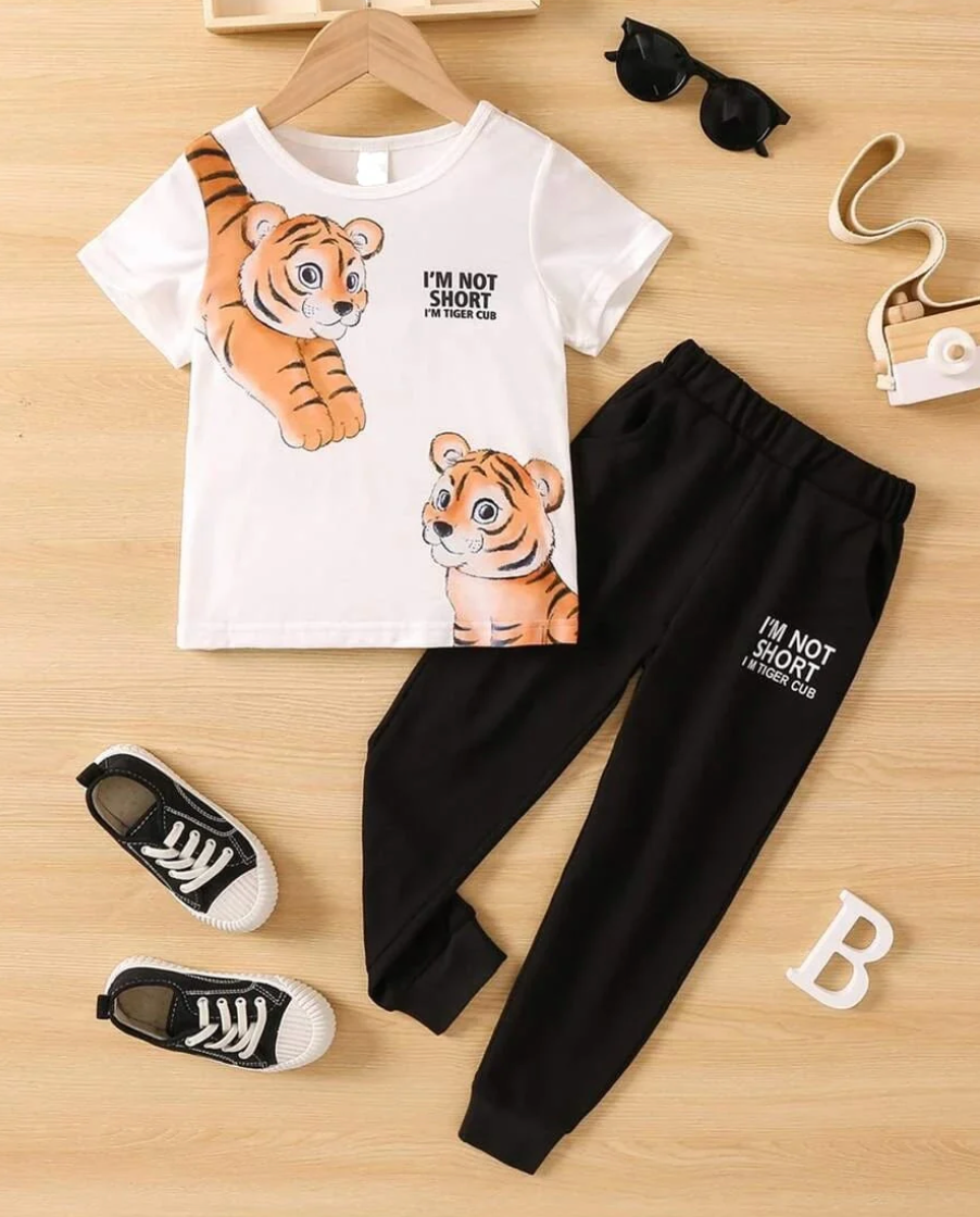 IM TIGER CUB Kids’ Tracksuit | Cute Tiger Print Sweatshirt & Pants Set