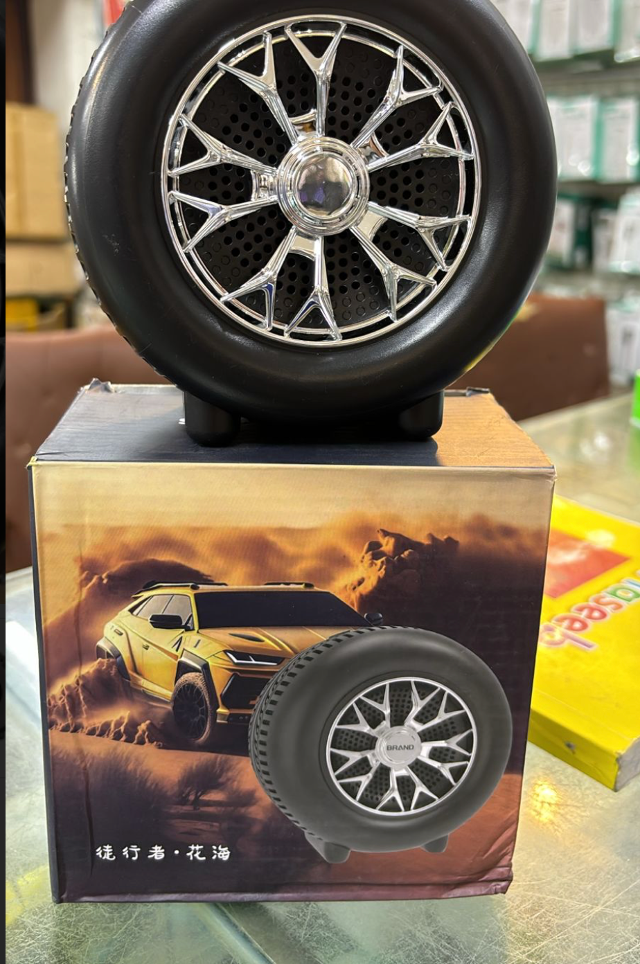 High-Powered Tyre-Shaped Bluetooth Speaker | Portable Wireless Speaker With Deep Bass, LED Lights & Unique Tire Design | Dynamic Sound For Home, Car & Outdoor Use