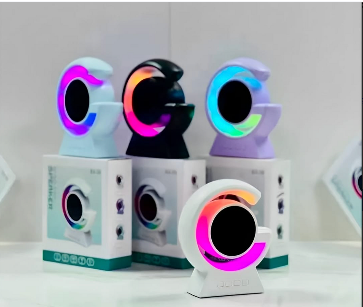 BX-39 Mini G Portable Wireless Bluetooth 5.3 Speaker With RGB Lights & Wireless Charging | Bedside Lamp & Compact Stereo Sound