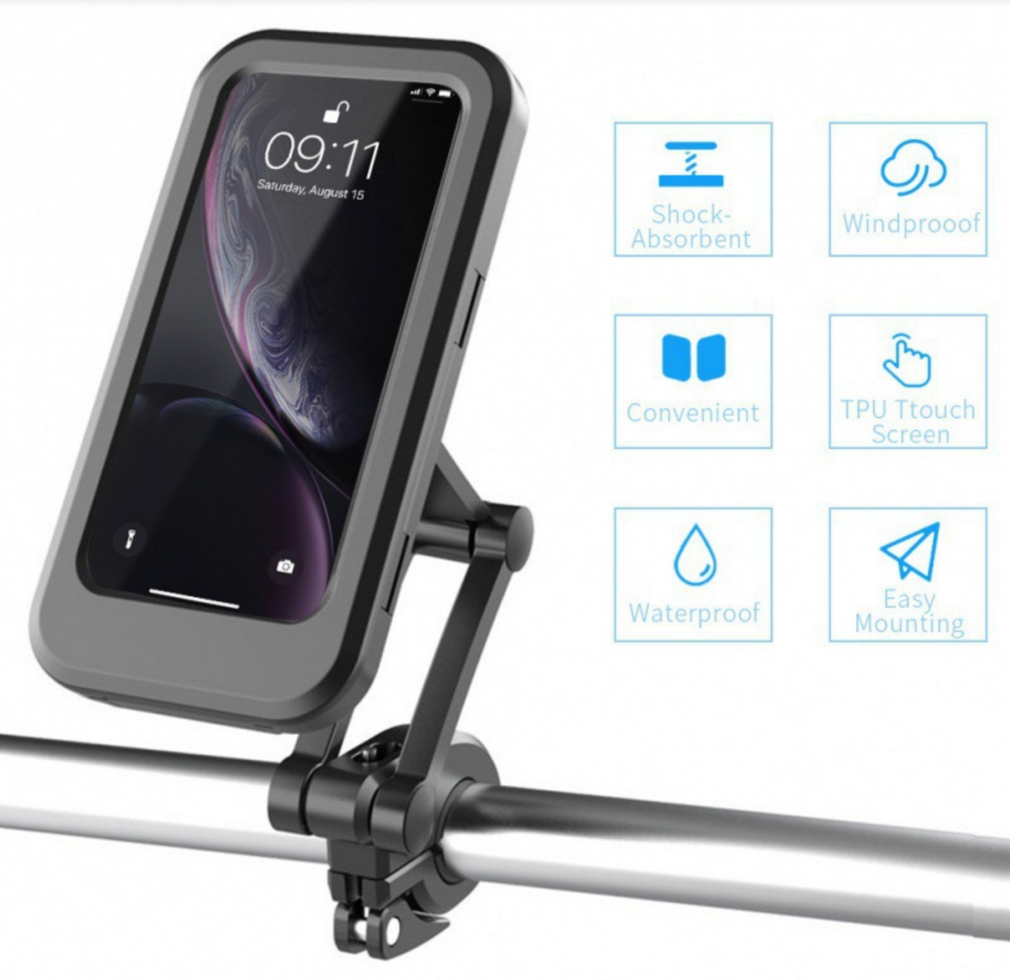 Waterproof Magnetic Bicycle Mobile Phone Holder – 360° Rotation