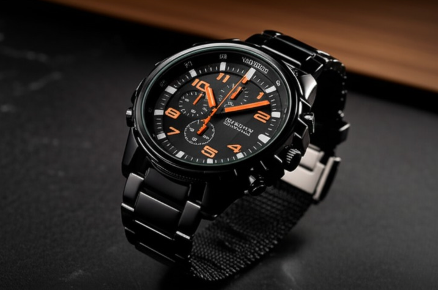 Stainless Steel Men’s Watch – Sporty Waterproof Wristwatch with Stylish Design & Box