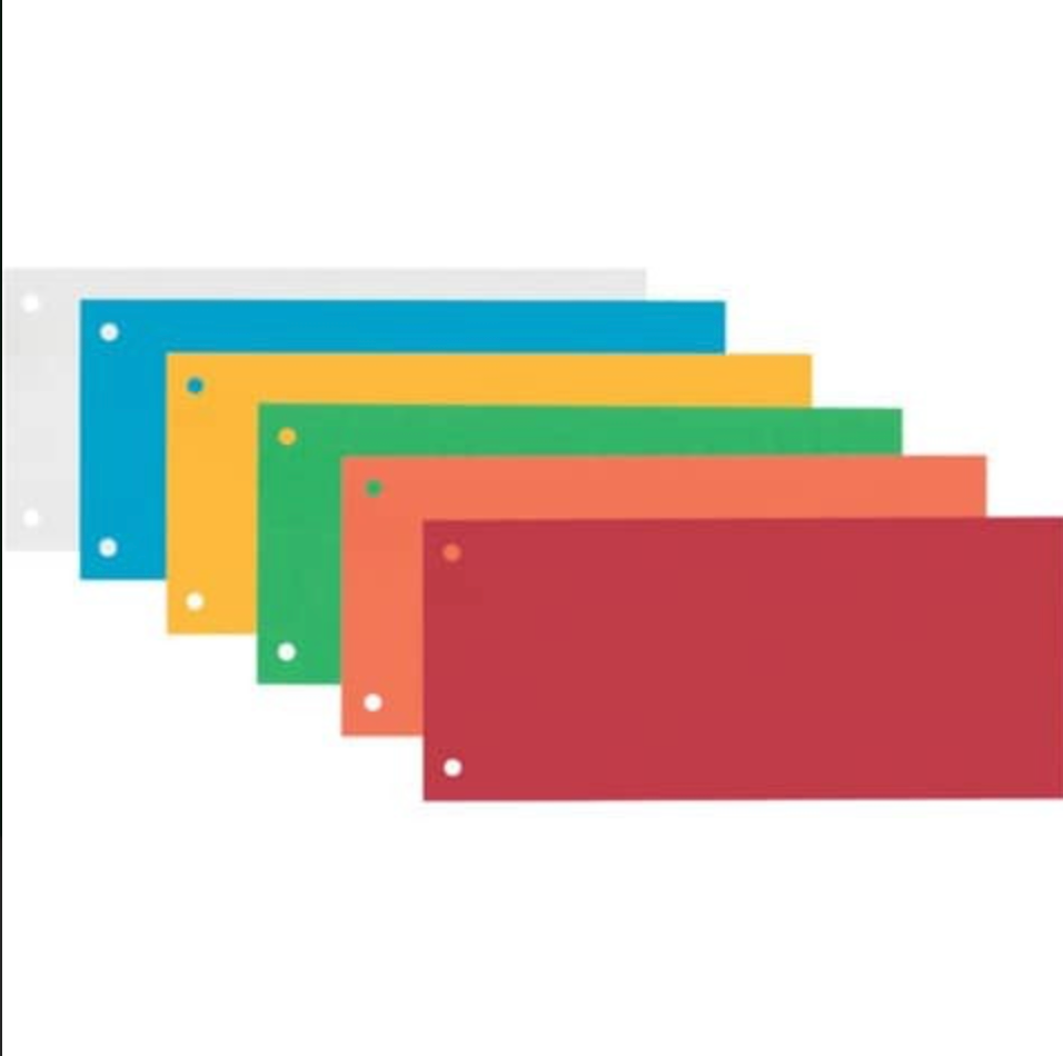 Pack of 50 Half-Cut Card Dividers – Durable 240x105mm Filing Cards for Office, School, Library, Medical & Home Document Organization (Random Colors)