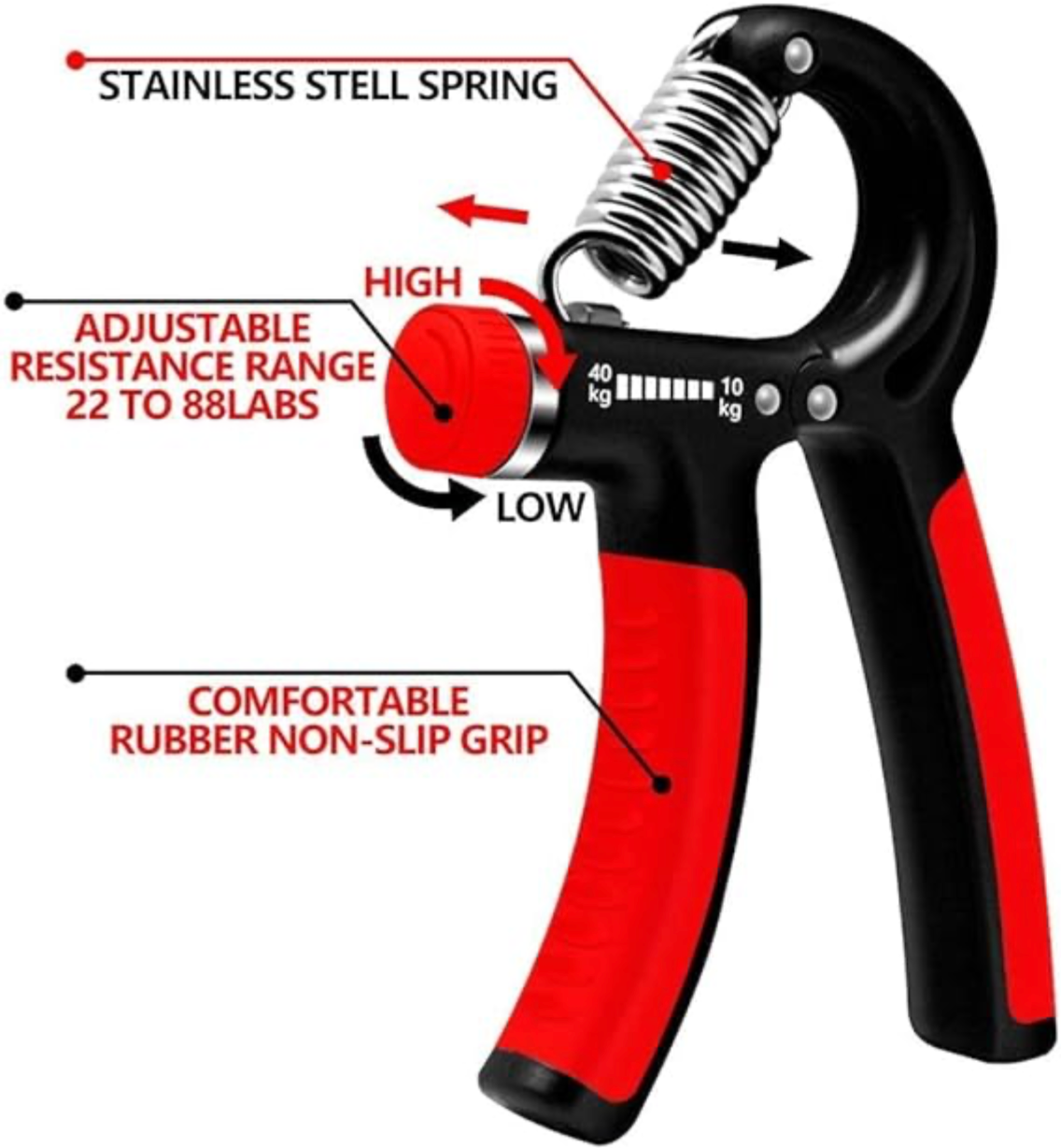 Hand Grip Strengthener – Adjustable Resistance Forearm & Hand Gripper