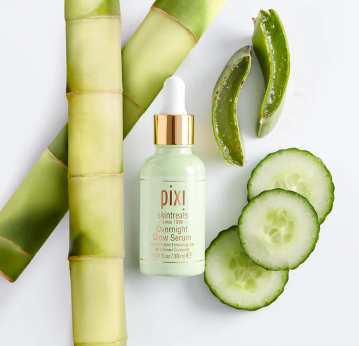 Pixi Overnight Glow Serum 30ml Exfoliating Brightening Serum with 10% Glycolic Acid and Vitamins