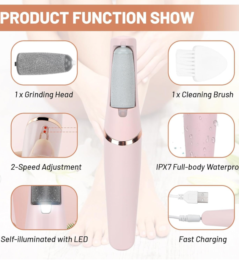 Rechargeable Callus Remover – Portable Electric Foot Care Device for Smooth & Soft Skin