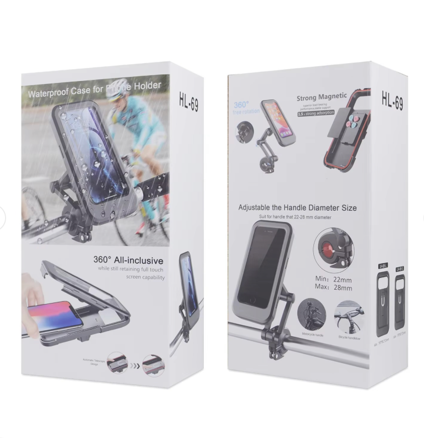 Bike Handlebar Waterproof Phone Holder – Full Touch Screen Case with Secure Mount for Cycling, Travel & Navigation