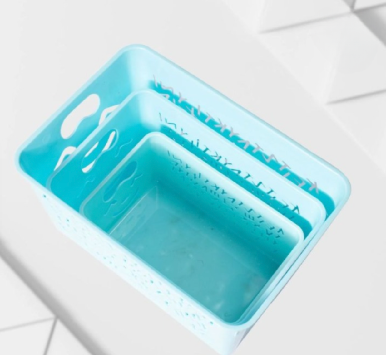 Pack Of 3 Smile Basket | Storage Organizer Basket | Multipurpose Baskets For Kitchen, Home, Office & Bathroom (random Color)