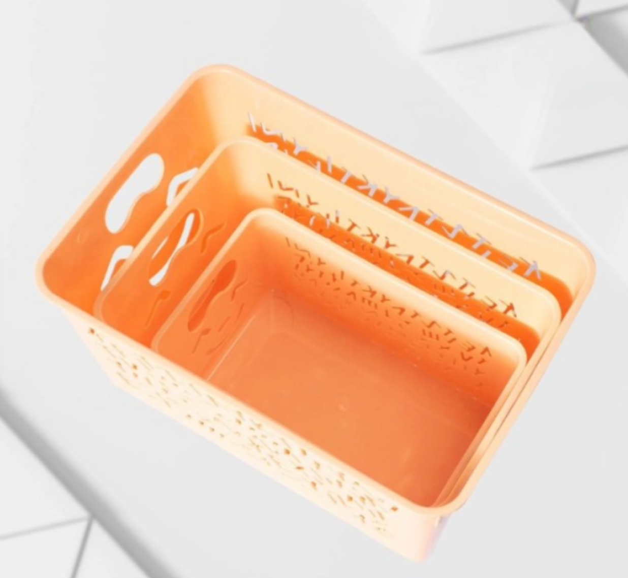 Pack Of 3 Smile Basket | Storage Organizer Basket | Multipurpose Baskets For Kitchen, Home, Office & Bathroom (random Color)