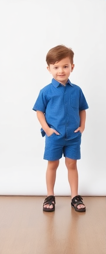 Boys Classic Half Sleeves Woven Suit – Stylish Summer Outfit