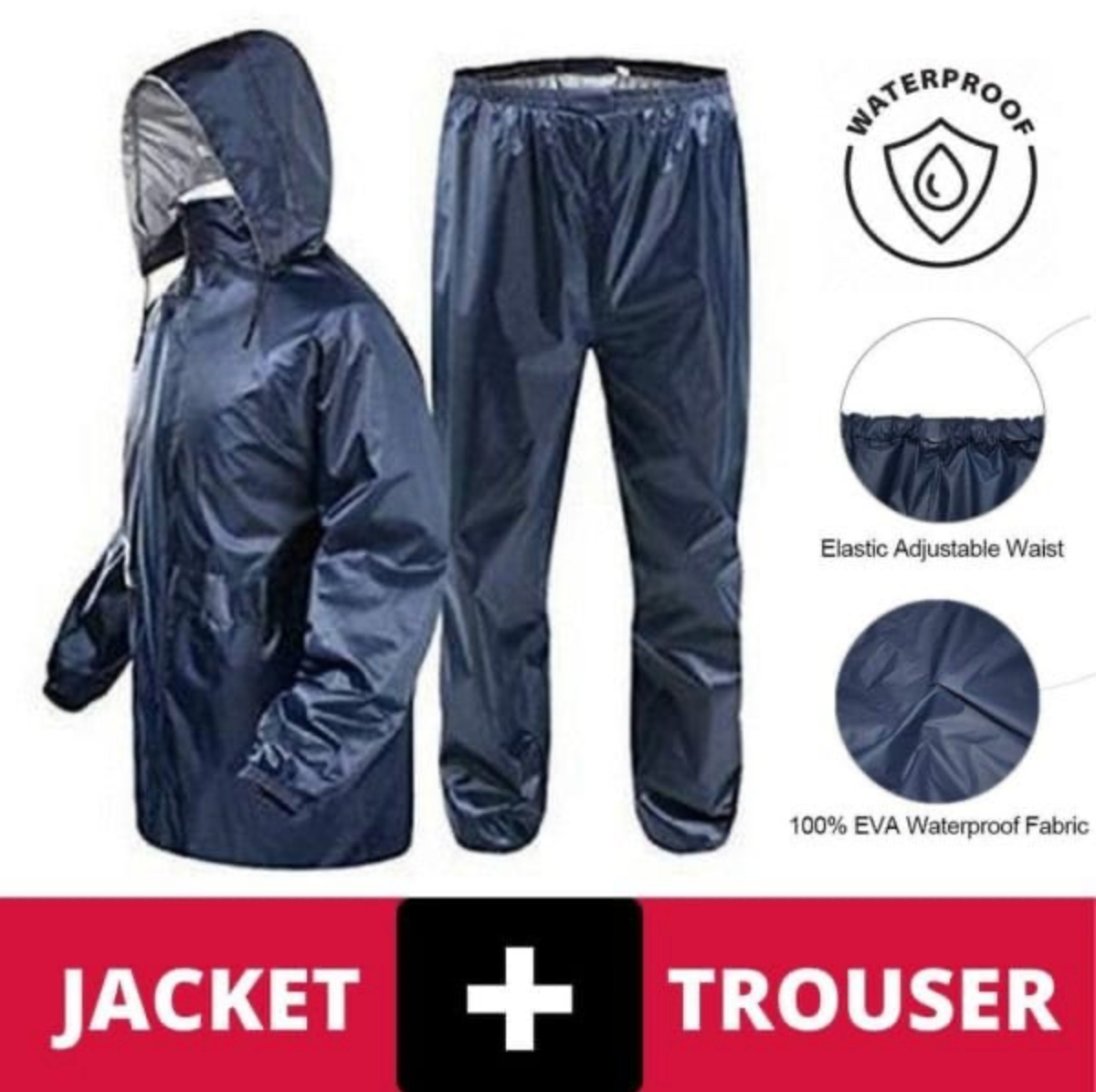 2-Piece Royal Waterproof Rain Suit for Men & Women – Raincoat with Pants & Cap | Durable, Breathable, Outdoor Rain Gear for Heavy Rain, Camping, Travel, and Work