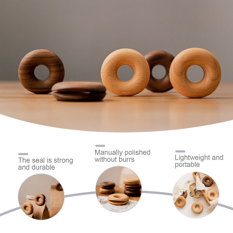 Wooden Donut Bag Clips