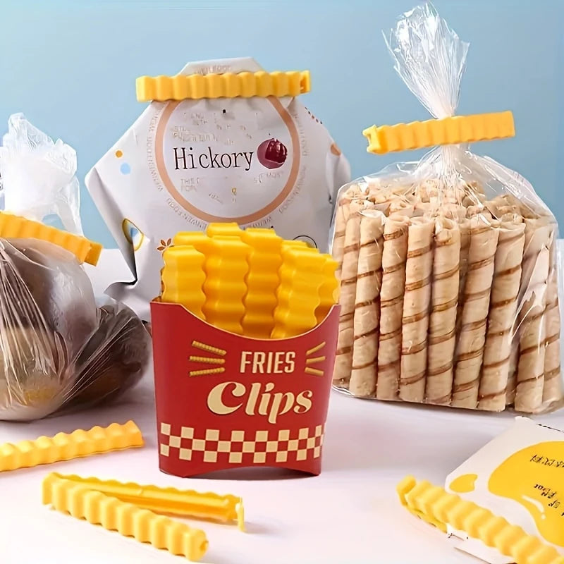12pcs set French Fries Bag clips with Holder Fridge Magnet Bag Clips