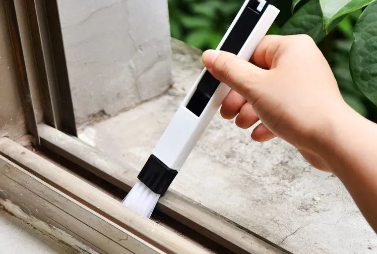 2 in 1 mini Cleaning Accessories For Home Multipurpose Mini Cleaning Brush For Windows , Keyboard , Corner , Basin Etc - 2 In 1 Window Brush - 1 Pc