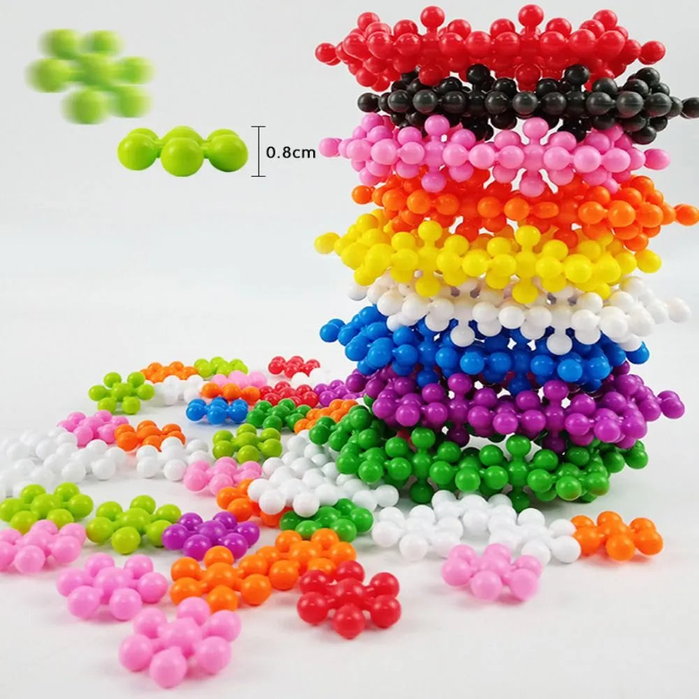 32 PCS High Quality Colorful 3D Plum Blossom Building Block Insert Enlightenment Plastic Fun Assembled Snowflake Pieces Rotating Early Education Toys Educational Activities