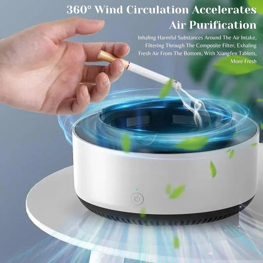 2-in-1 Air Purifier Quiet Ashtray, Ashtray Multifunction Electronic Smokeless Car Ashtray