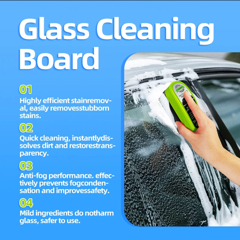 Automotive Oil Film Cleaning Brush, Oil-Free Car Glass Brushes, Upgrade ClearVision Glass Cleaner for Automotive Windows, Clearvision Cars Windshield Cleaner Tool(1SET)