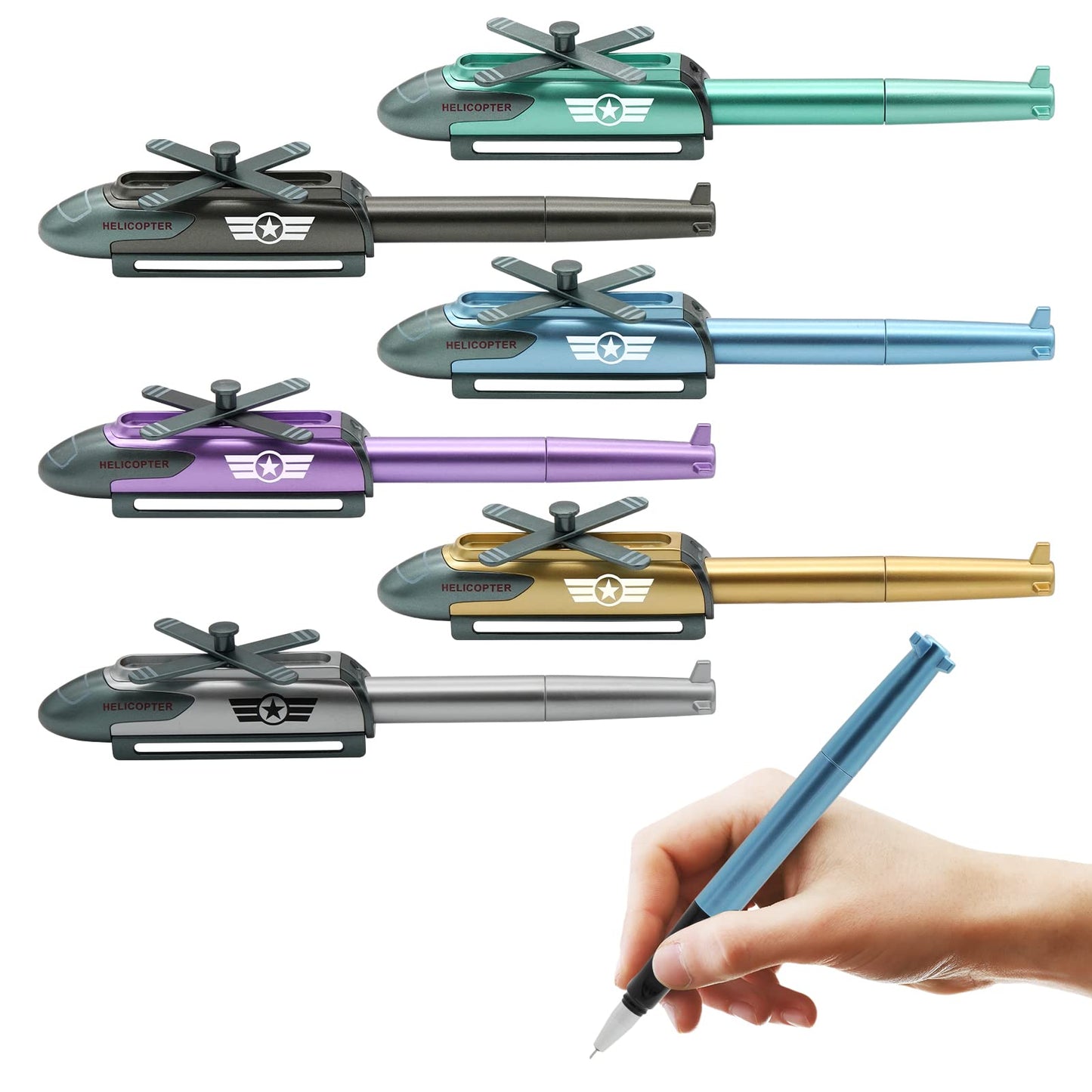 Novelty Airplane & Helicopter Gel Pens | Fun Flying Design | Smooth Ink Writing Pen For School, Office & Party Favors (Random Color)