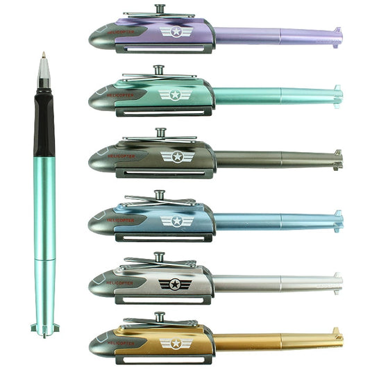 Novelty Airplane & Helicopter Gel Pens | Fun Flying Design | Smooth Ink Writing Pen For School, Office & Party Favors (Random Color)