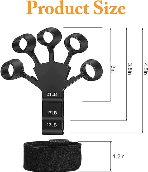 Adjustable Finger Strengthener Hand Grip Trainer (13LB–21LB) | Finger Exerciser For Guitar, Fitness & Rehab