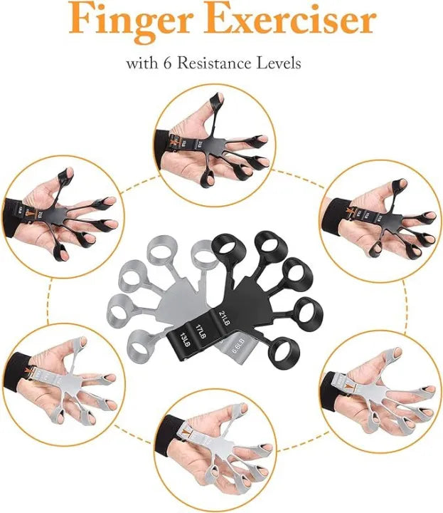 Adjustable Finger Strengthener Hand Grip Trainer (13LB–21LB) | Finger Exerciser For Guitar, Fitness & Rehab