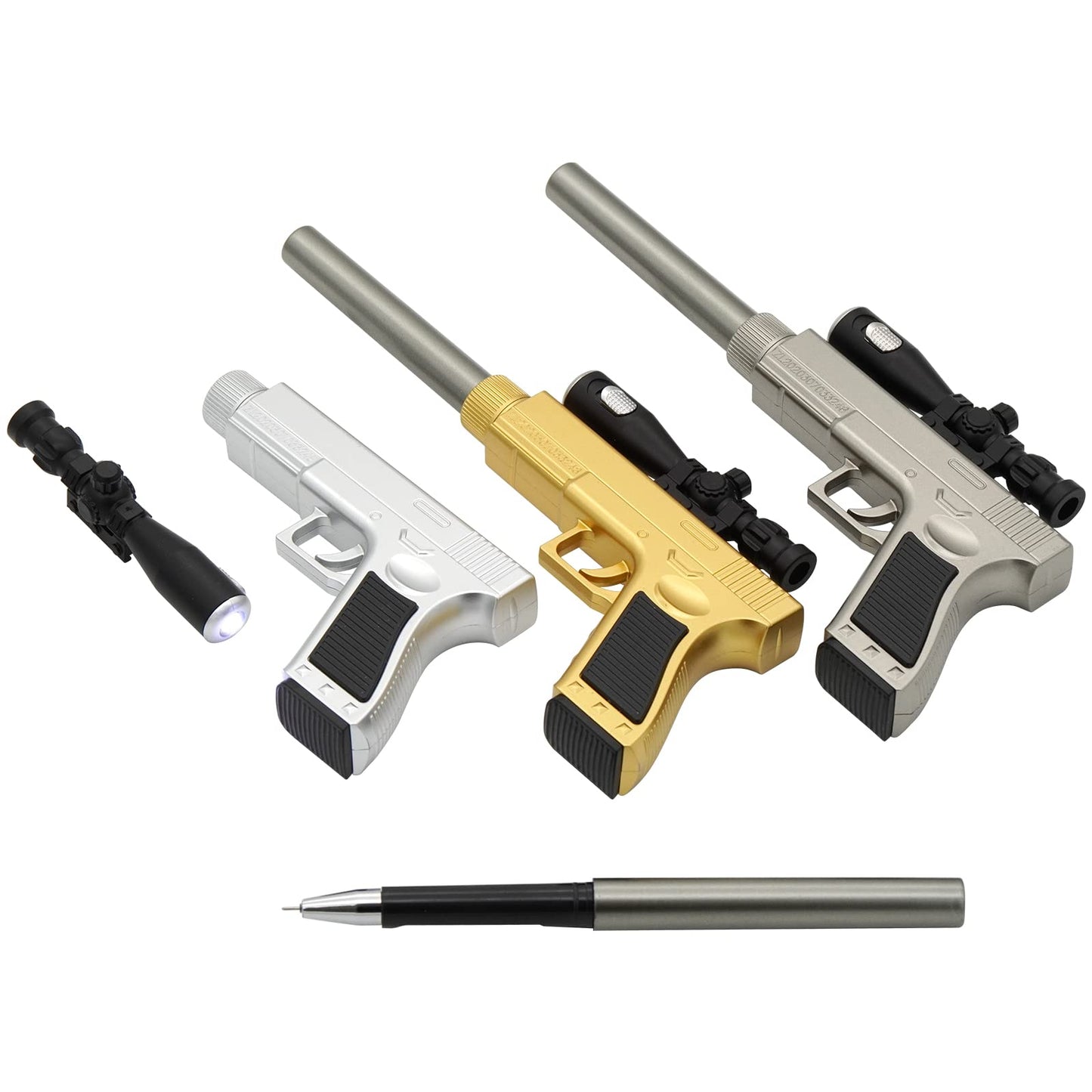 Cute Gun Shape LED Gel Pen | Black Ink Refill | Fun & Creative Stationery For School, Office & Gifts (Random Color)