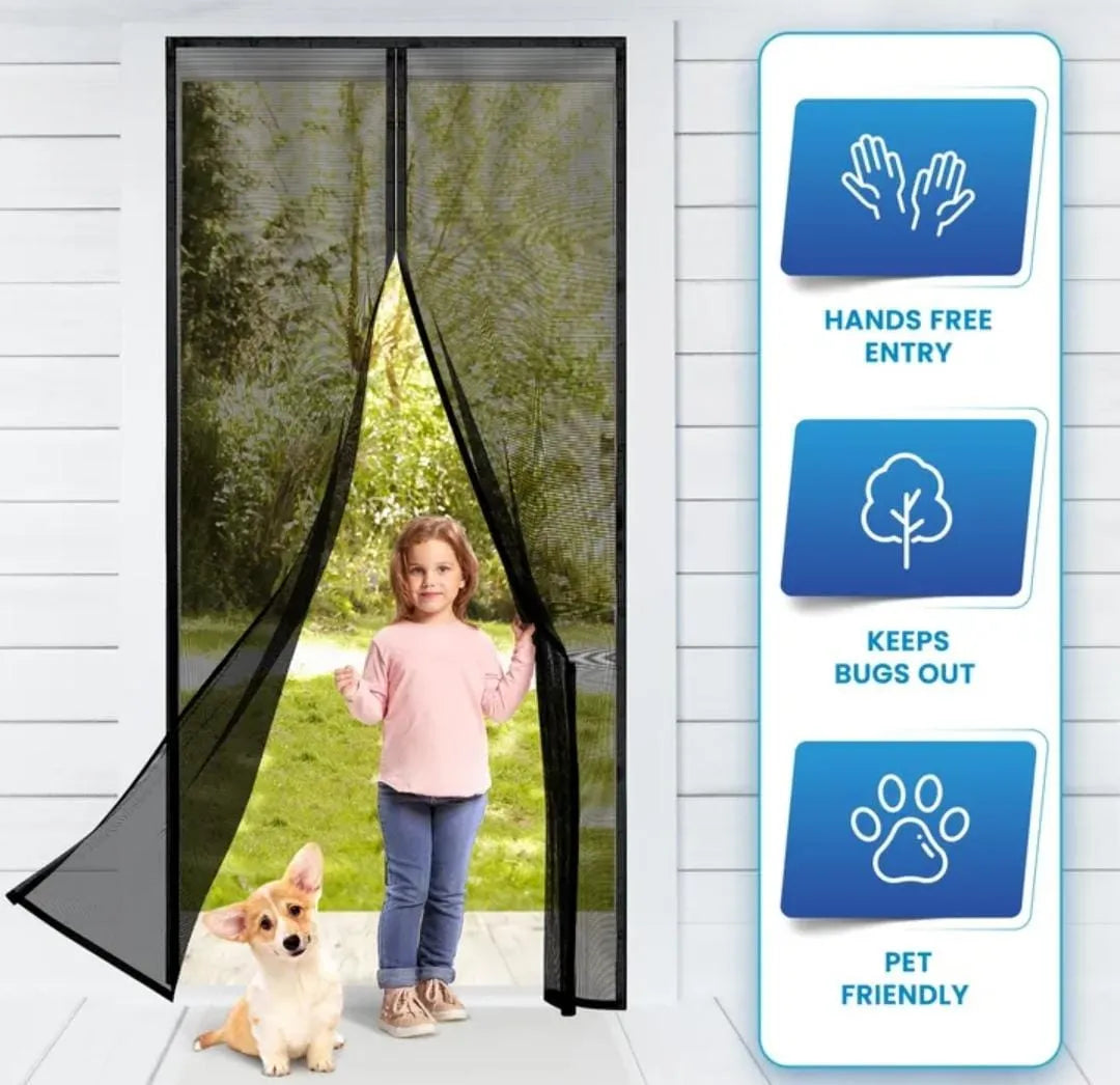 auto close jali wala darwaza / Magic Mesh Deluxe- Hands Free Magnetic Screen Door, Mesh Curtain Keeps Bugs Out, Pet & Kid Friendly- Fits Doors up to 39 x 83 Inches