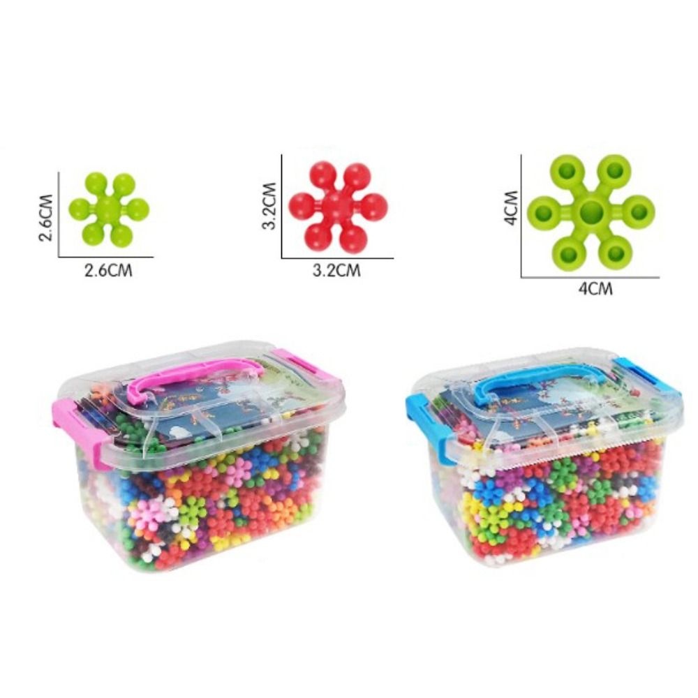 32 PCS High Quality Colorful 3D Plum Blossom Building Block Insert Enlightenment Plastic Fun Assembled Snowflake Pieces Rotating Early Education Toys Educational Activities