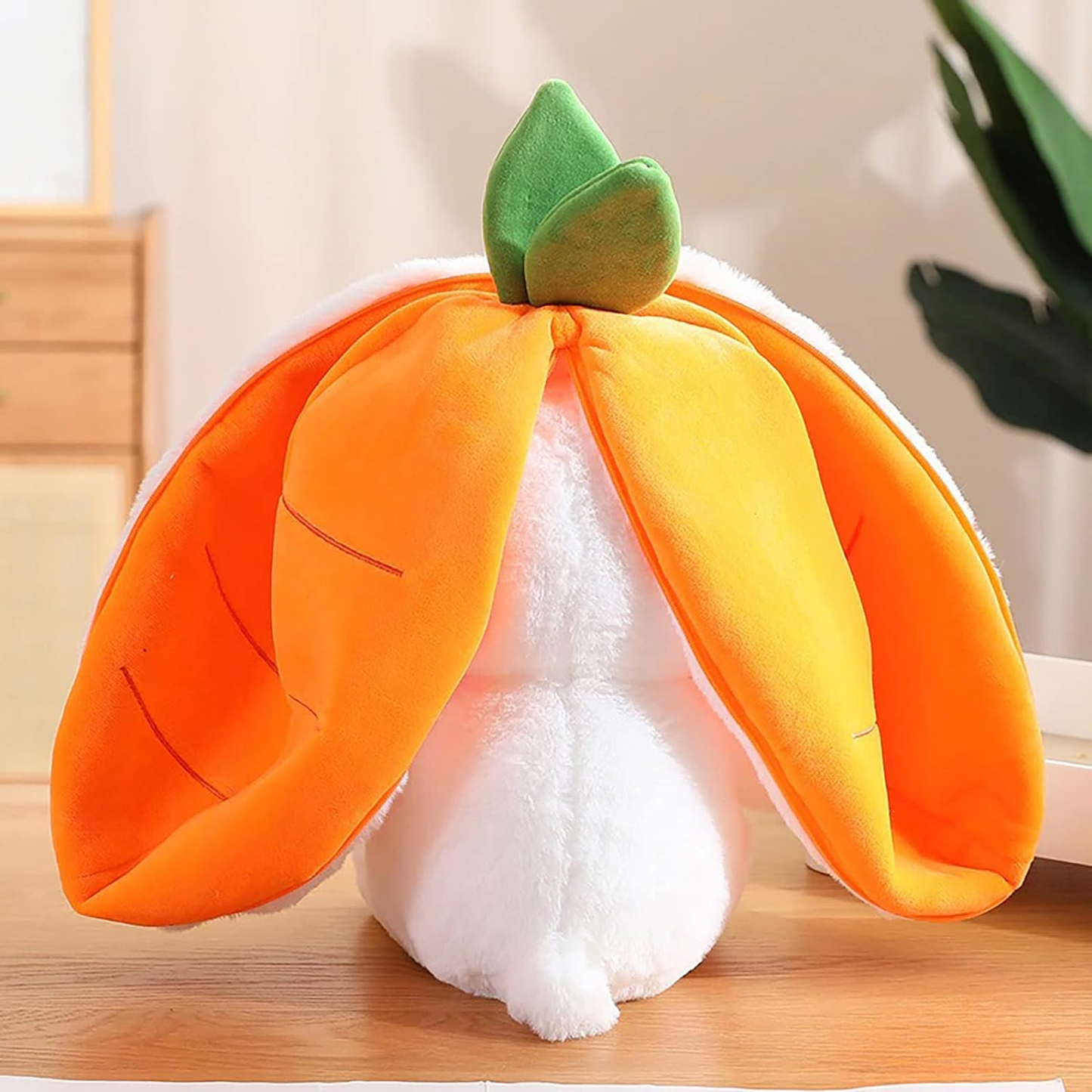 Cute Teddy Bear for Girls - Soft Stuffed Carrot Rabbit Plush Doll - Cute Stuffed Bunny Reversible Zipper Bag - Cute Kids Birthday Gift - Cute Teddy Bear for Girls - Stuffed Toys for Girls - Strawberry Rabbit - Stuffed Sleeping Toy - Birthday Gift for Girl