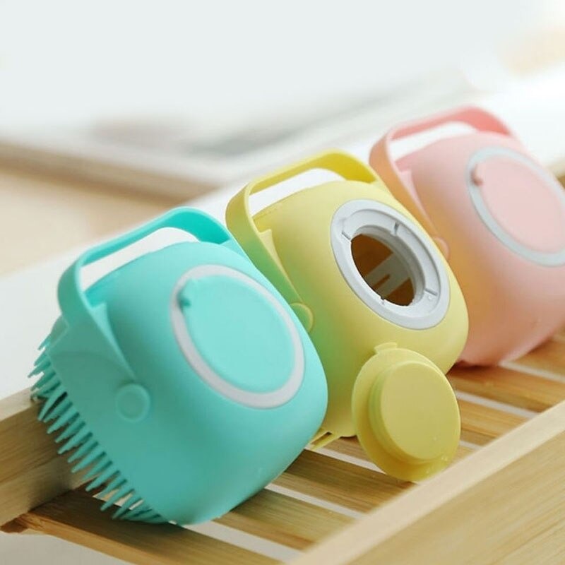 Silicone Bath and Body Shower Brush with Liquid Soap Dispenser | High Quality with Handle
