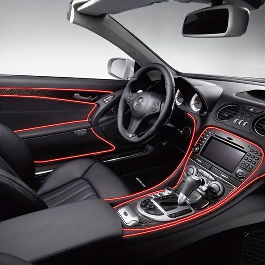 5M Cars Auto Accessories Dashboard Car Styling Interior Decoration Strips Moulding Trim (red color)