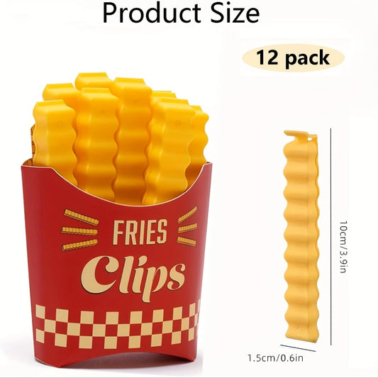 12pcs set  French Fries Bag clips with Holder Fridge Magnet Bag Clips