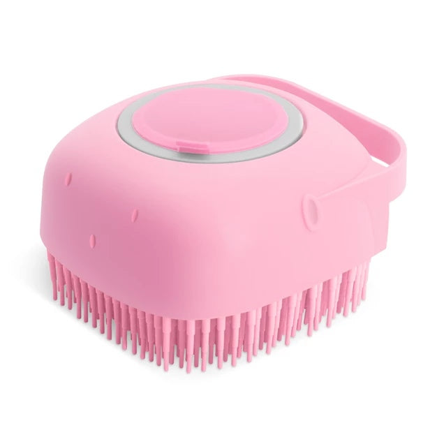 Silicone Bath and Body Shower Brush with Liquid Soap Dispenser | High Quality with Handle