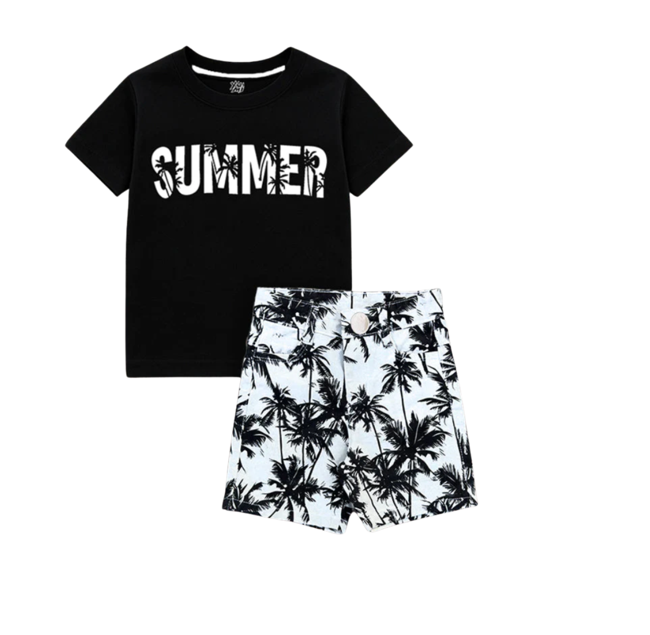 Kids Summer T-Shirt & Cotton Printed Shorts Set