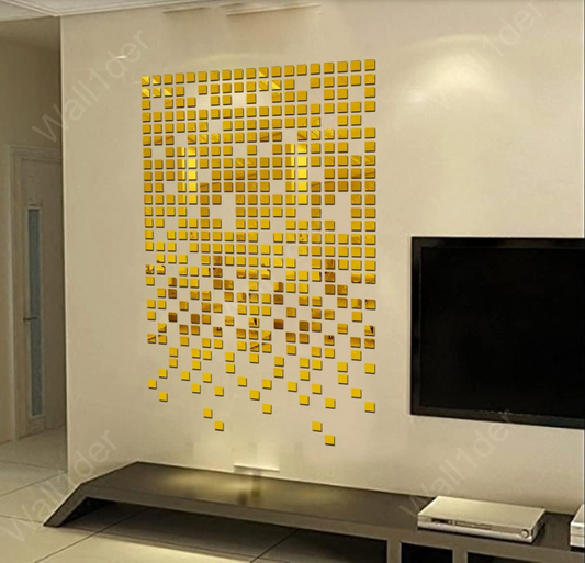 Gold Square  Acrylic wall mirror/Wall Decoration (100 Pcs)