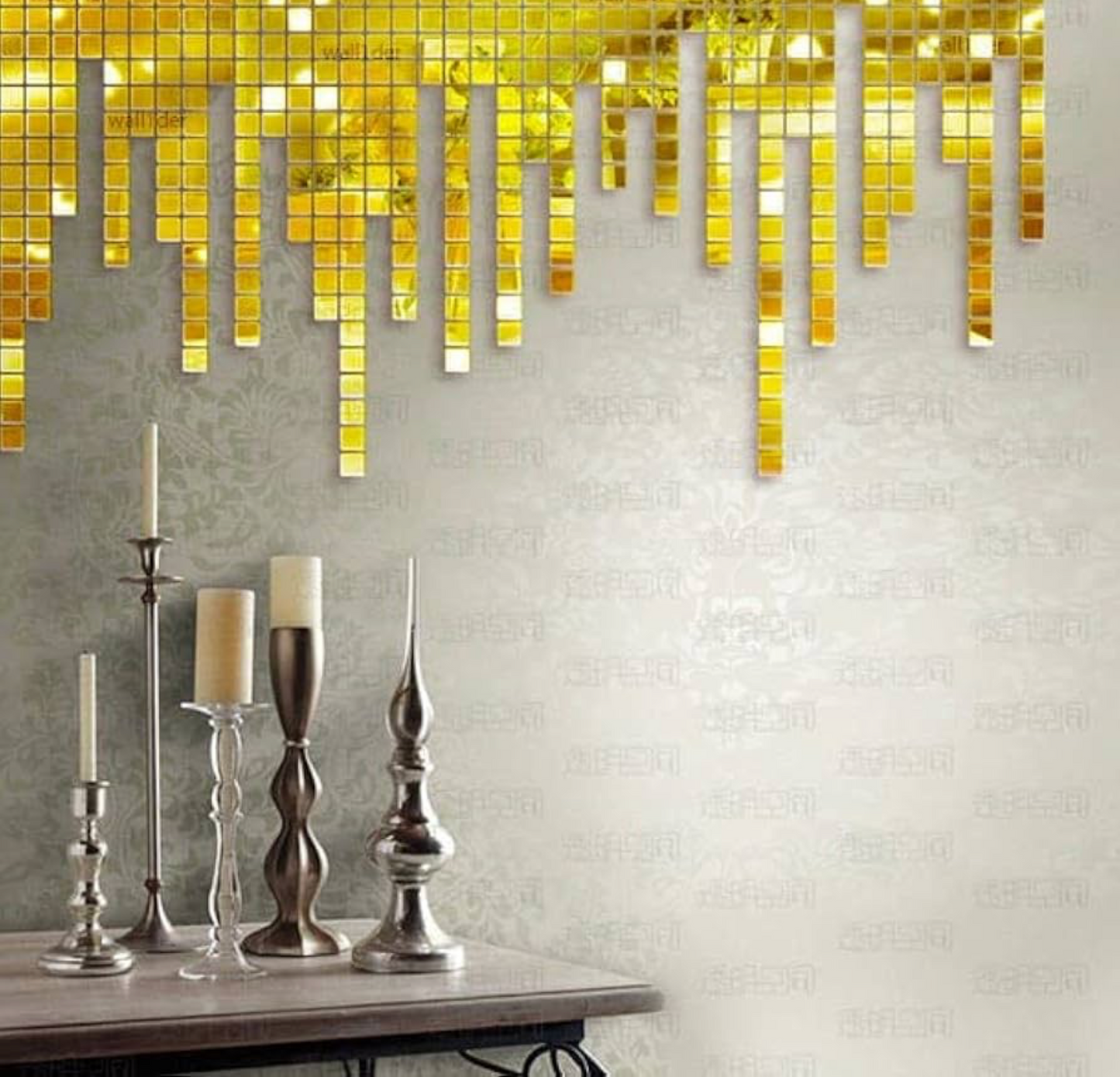 Gold Square  Acrylic wall mirror/Wall Decoration (100 Pcs)