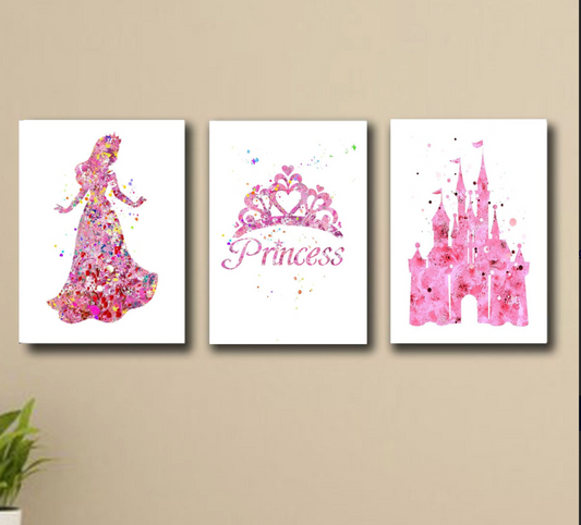 Princess beautiful home office wooden material wall decor photo frames