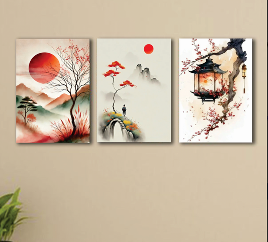 3 Pcs nature sticky photo line wall frames for home decor (8x11)