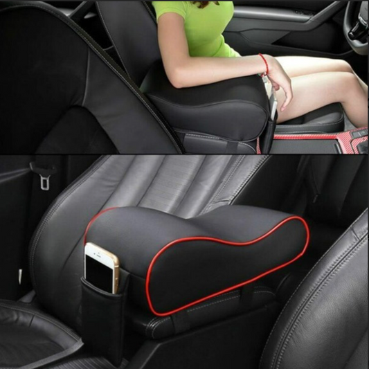 Universal Car Armrest Mat Center Console Memory Foam Vehicle Leather Arm Rest Covering Car, Hand Rest Pillow for SUV/Truck/Vehicle (Black)