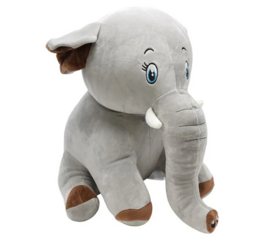 Adorable Sitting Baby Elephant Stuffed Toy – 30cm Soft Plush Animal Doll For Kids, Toddlers & Babies