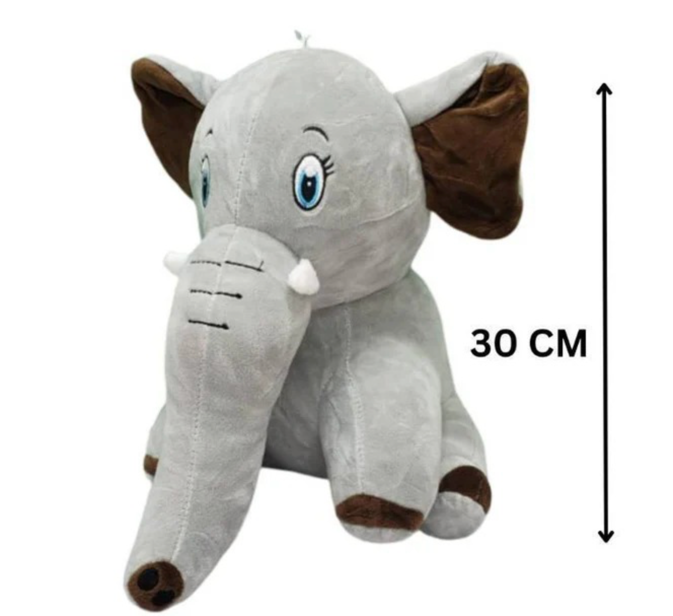 Adorable Sitting Baby Elephant Stuffed Toy – 30cm Soft Plush Animal Doll For Kids, Toddlers & Babies